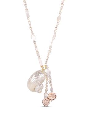 Snail Shell and Pearl Adjustable Necklace